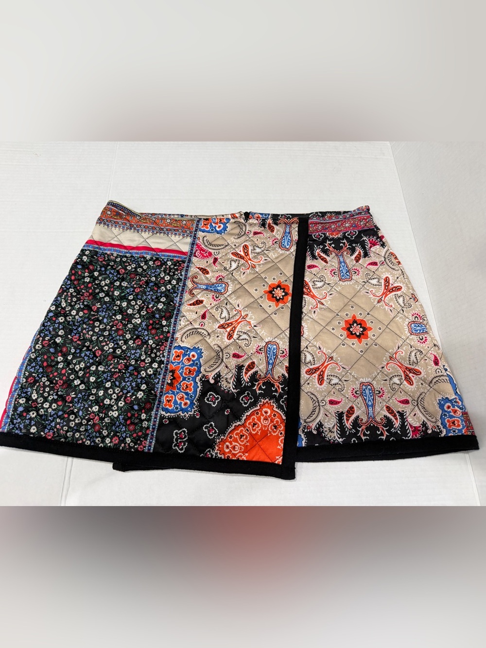 Zara Paisley Quilted Mini Skirt